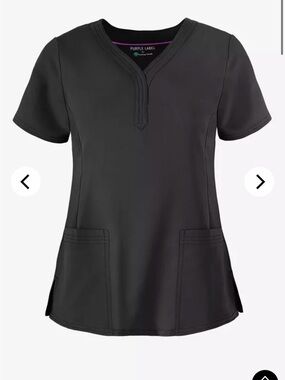 Black V-Neck Scrub Top - Women